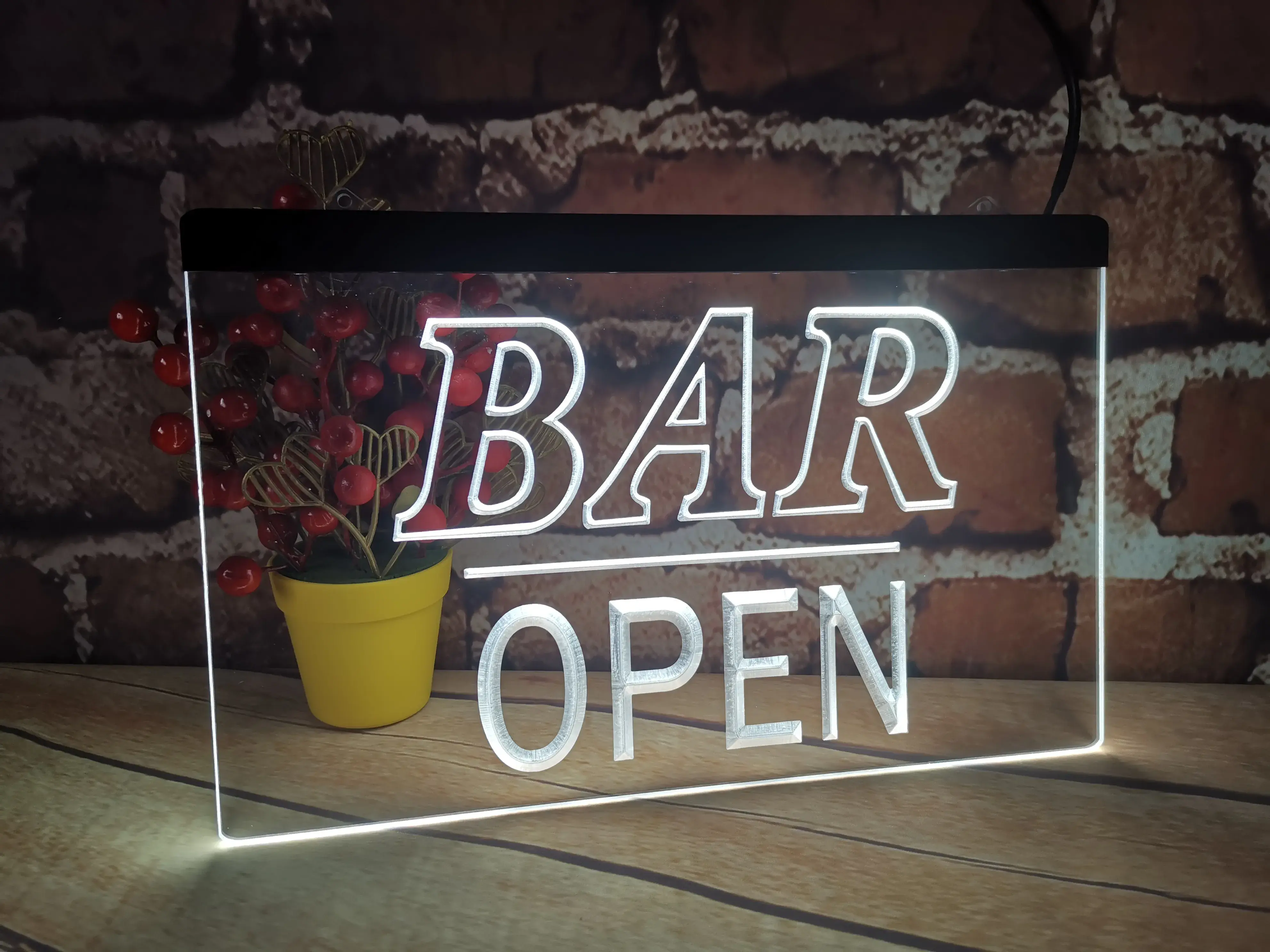 Bar neon signs UK showing different size options